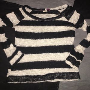 Fitted Striped Scoop Neck Sweater
